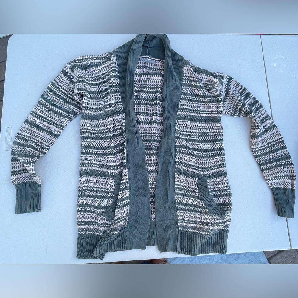 Striped Green and Cream Women’s Sweater